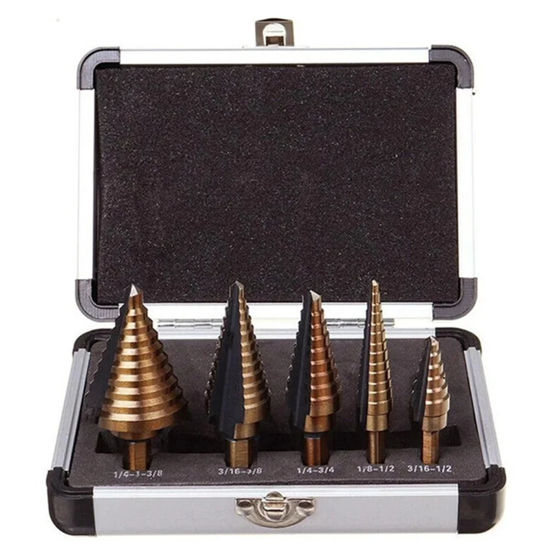 5pcs Step Drill Bit Set Carbide Drill Perforator Hole Cutter Tool - Image 13
