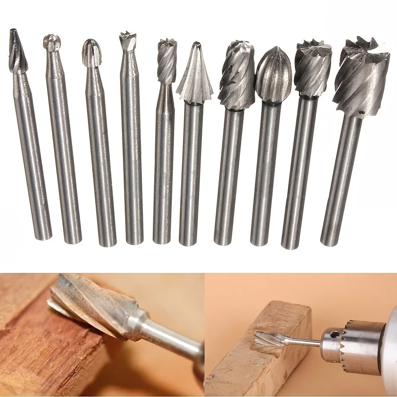 10pcs Set Woodworking Carving Milling Cutter For Dremel - Image 2