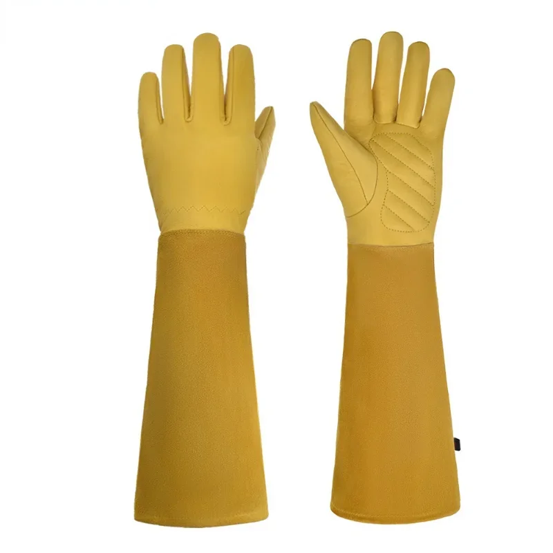 S-XL CowhideLong-tube Gardening Gloves Heavy-duty Gardening Rose Trim Spur-proof Long Sleeve Gloves Work Welding Gloves - Image 2