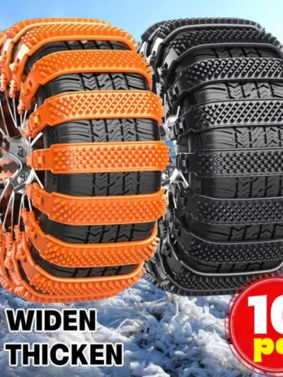 1-10Pcs Car Tire Snow Chains Thicken Widen Crawler Antiskid Chain Belt Winter Auto Wheel Tyre Anti-Slip Ties Emergency Tool