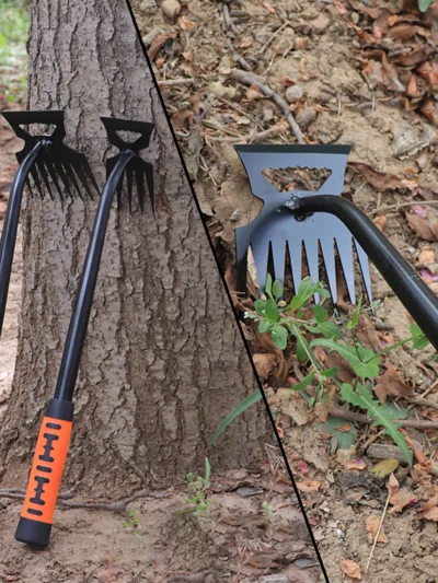 Metal Weed Cleaning Shovel 2 In 1 Garden Rake Stainless Steel