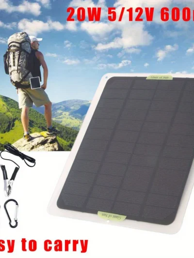 20W Solar Panel 12V Trickle Charge Battery Charger