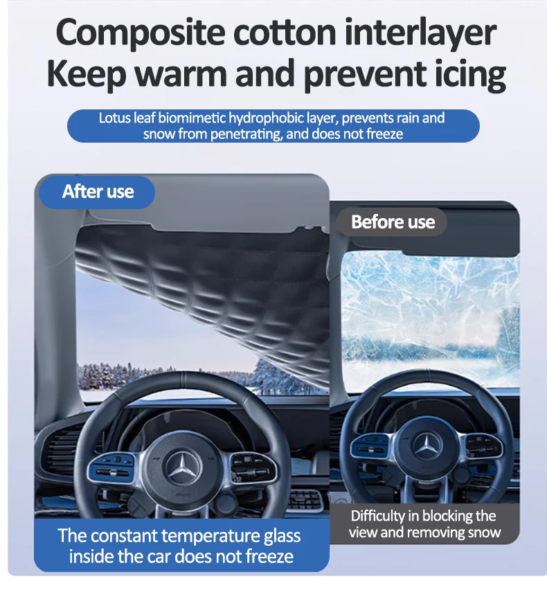 Front Windshield Sun Rain Dust Frost Guard Auto Snow Protection Artifact - Image 6