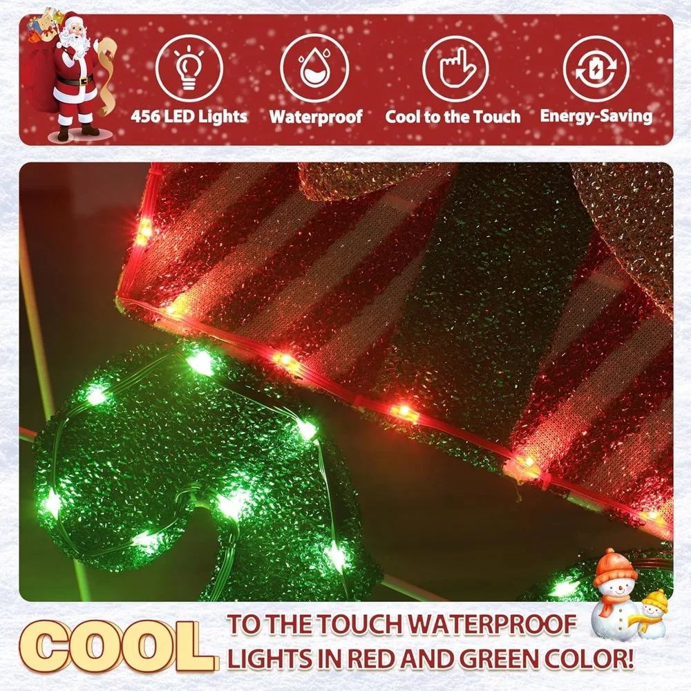 6FT Lighted Outdoor Christmas Decorations, Holiday Merry Christmas Sign with 456 LED Lights, 5-Meter Power Cord - Image 5