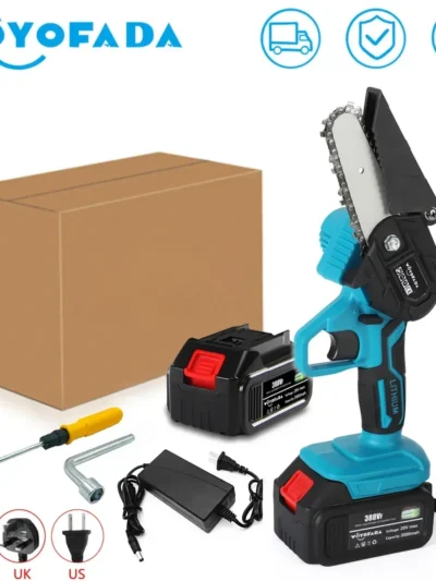 4 Inch Electric Chain Saw, Mini Cordless Cutting Power Tool for Makita 18V Lithium Ion Battery