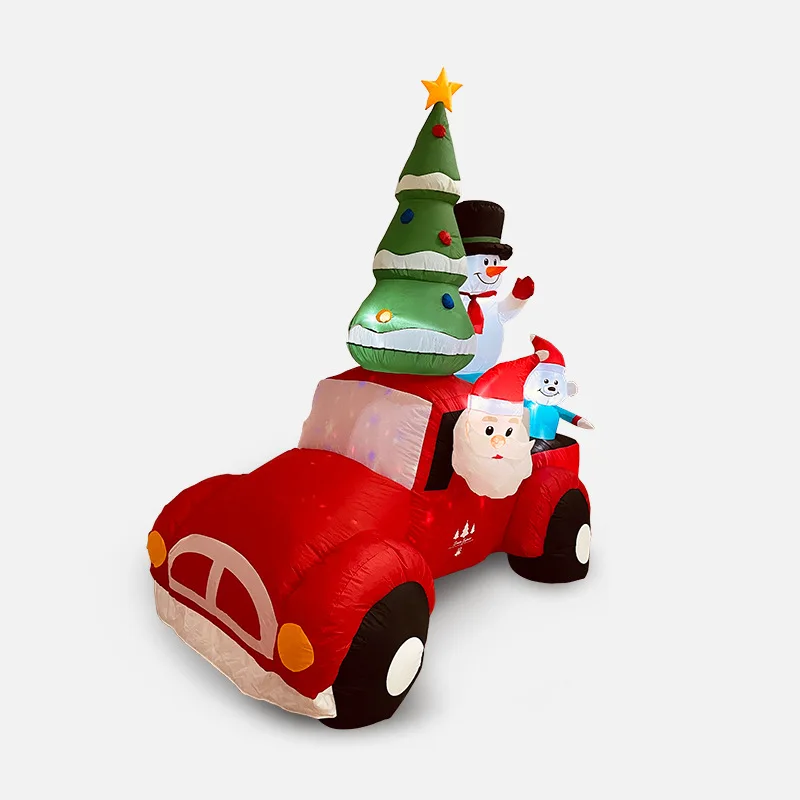 Giant Xmas Inflatable Car Santa Claus Snowman Penguin LED Glowing Inflatable Toys - Image 3
