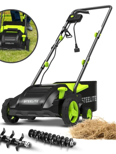Deli 2-in-1 Electric Dethatcher & Scarifier, 13-Inch 12-Amp Powered Lawn Tool