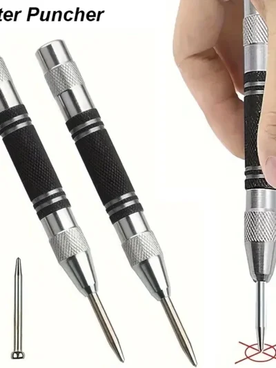 Auto Center Puncher Hole Marker Wood Metal Steel Spring Load