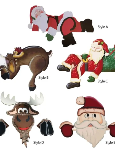 Christmas Fence Peeker Decorations Outdoor Garden Fence Sign Ornament Xmas DIY