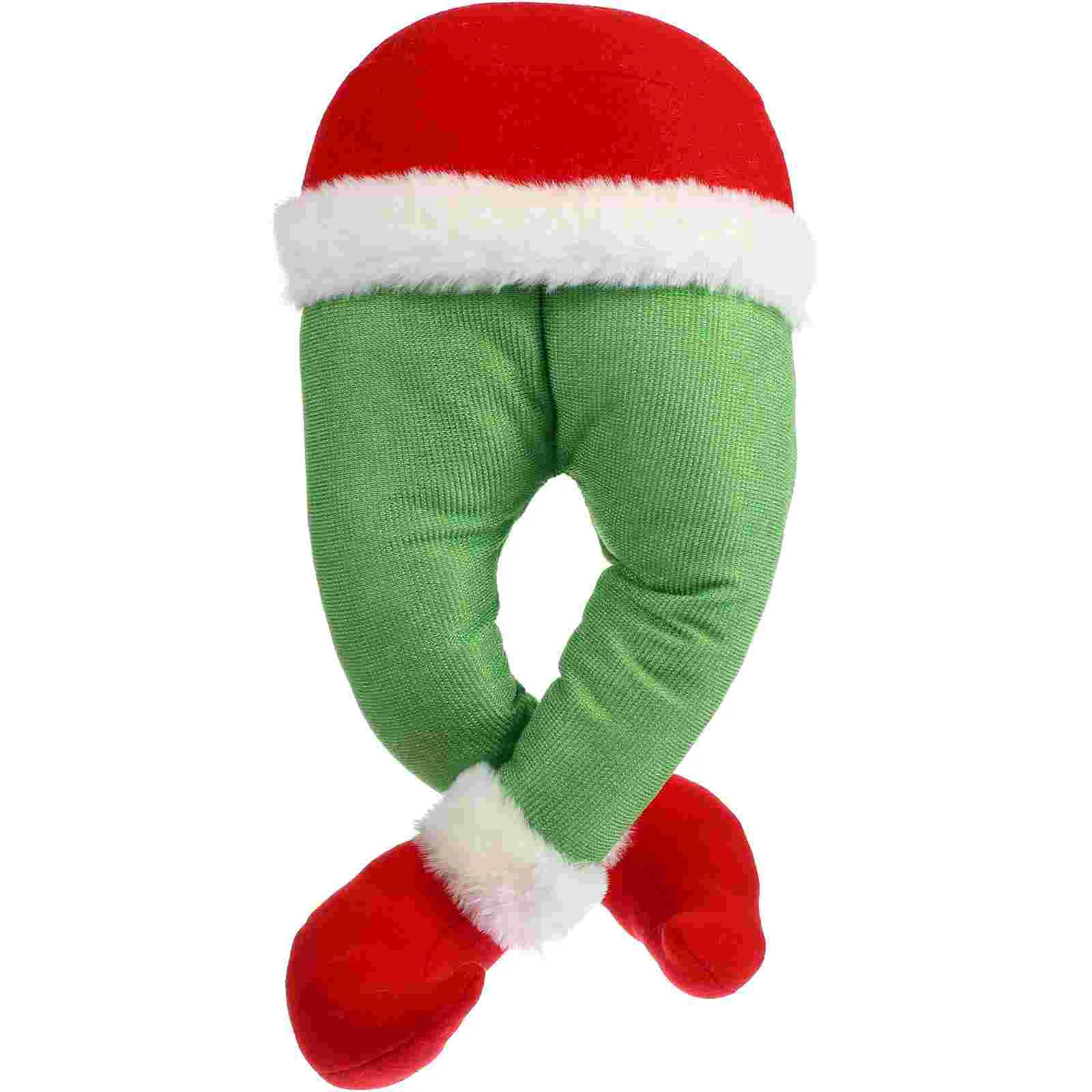 Outdoor Xmas Adornment Garland Stuffed Legs Window Wreath Ornament - Image 6