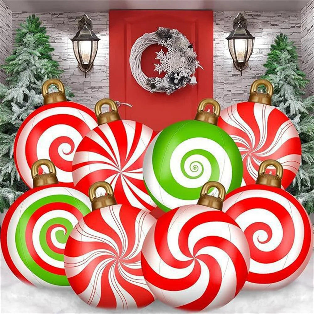 60cm Inflatable Christmas Balls PVC Giant Big Large Balloon Outdoor Decorations - Image 2