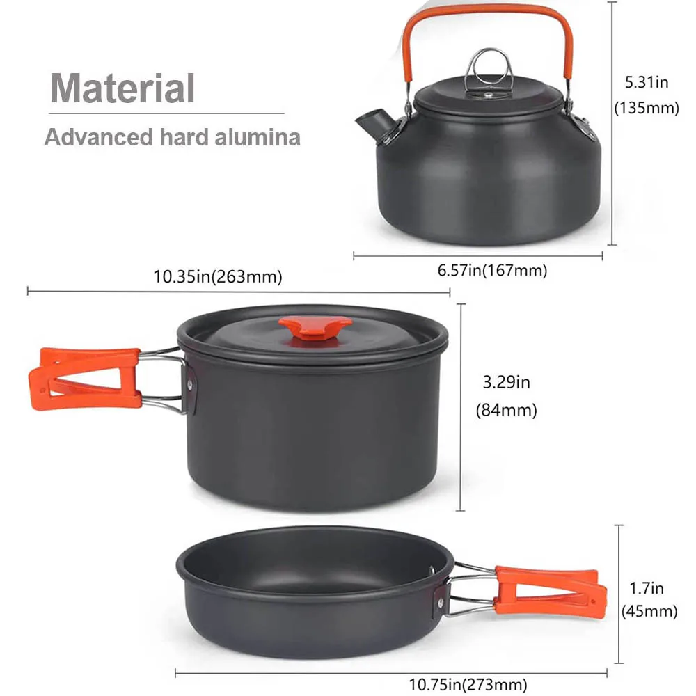 1pcs/1set Camping Cookware Kit Outdoor Cooking Set Aluminum - Image 2