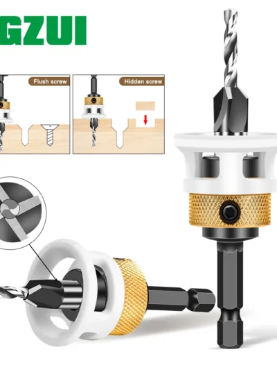 Woodworking Limit Four Edge Countersink Drill Alloy Drill Cone Drill Adjustable Depth Step Drill