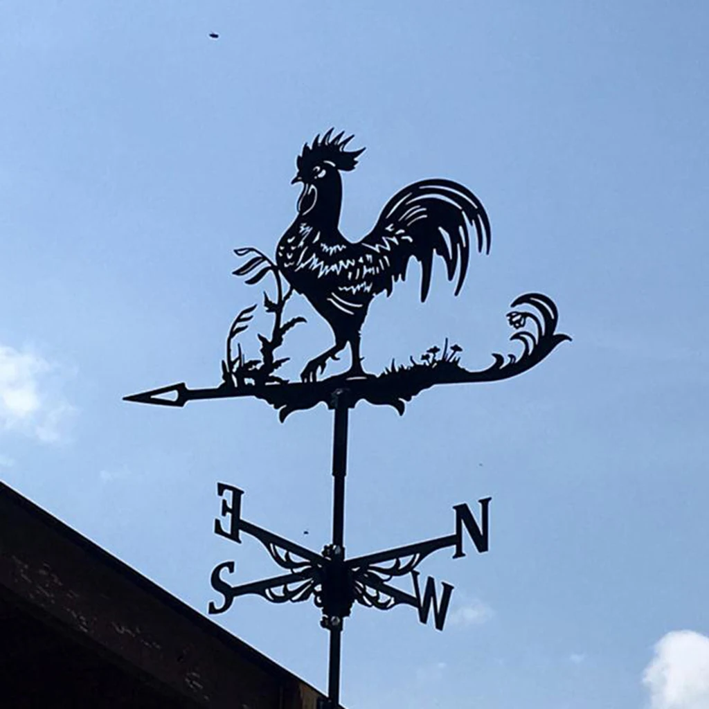 Stainless Steel Rooster Weathervane Weather Vanes Outdoor Garden Yard Farm Barn Ornament Roof Wind Spinner Indicator Wind Vane - Image 3