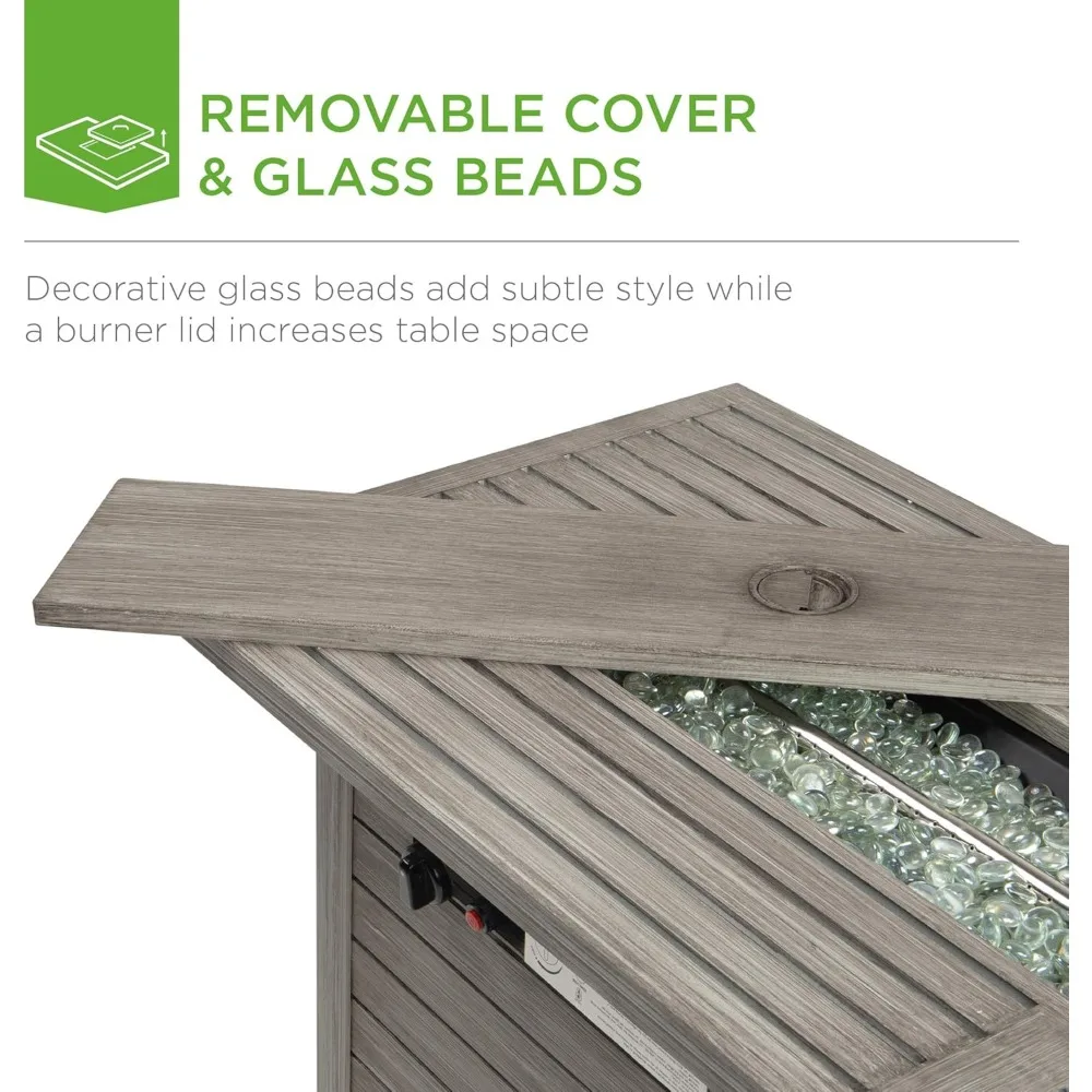 57in Propane Gas Fire Pit Table,for Outside,Patio MExtruded Aluminum Table Top, Burner Lid,50,000 BTU OutdoorRectangular Firepit - Image 4