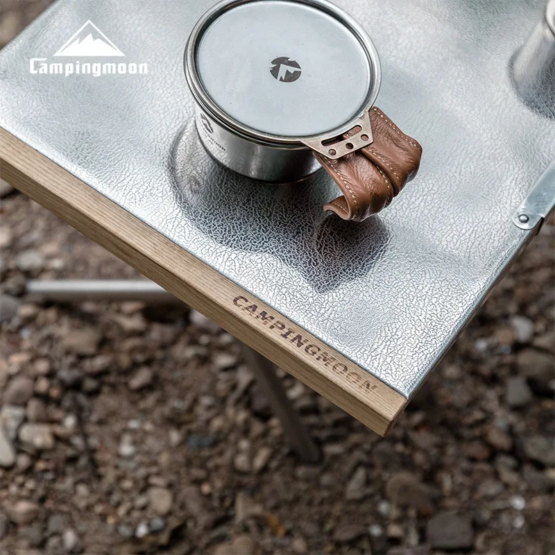 CAMPINGMOON T-380 Portable Large Steel Table OutdoorStorage Tea Making Picnic Barbecue Table Camping Cuisine Foldable Table - Image 4