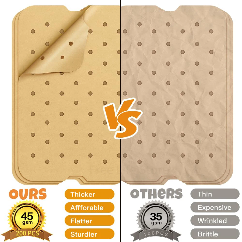 Air Fryer Disposable Liners Parchment Paper for Ninja Food Grill BBQ Baking Mat, 200pcs - Image 4