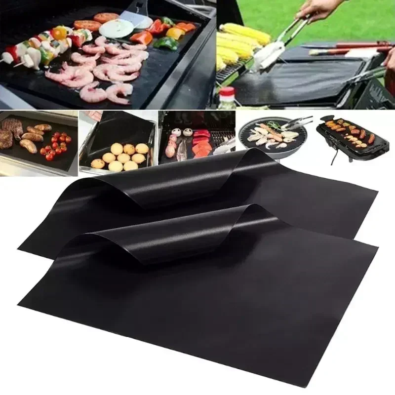 33x40cm Reusable Non-stick BBQ Grill Mat 0.08mm Thick PTFE Barbecue Baking Liners Cook Pad Microwave Oven Tool DropShip - Image 3
