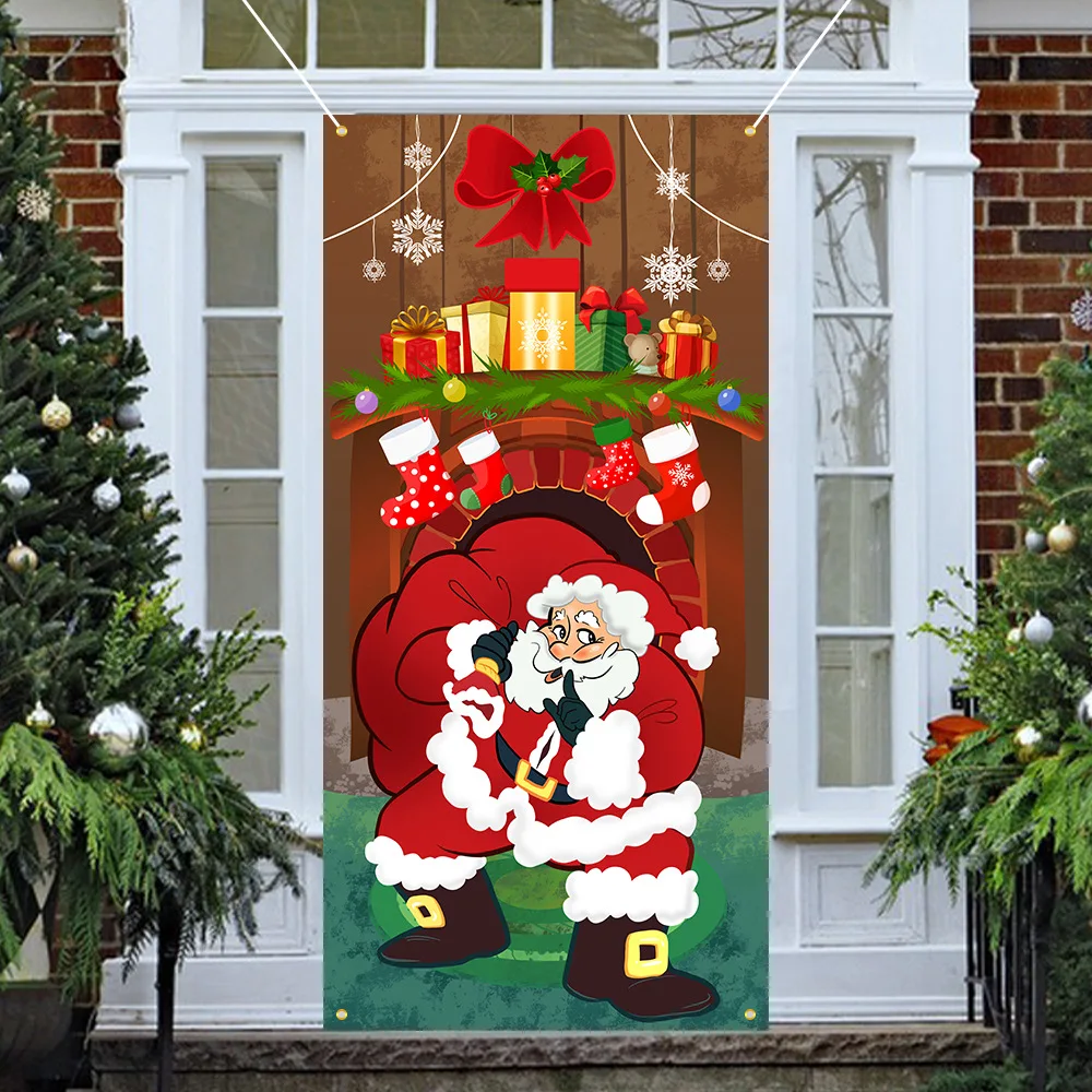 Christmas Door Cover Decorative Hanging Cloth Holiday Party Atmosphere - Image 4