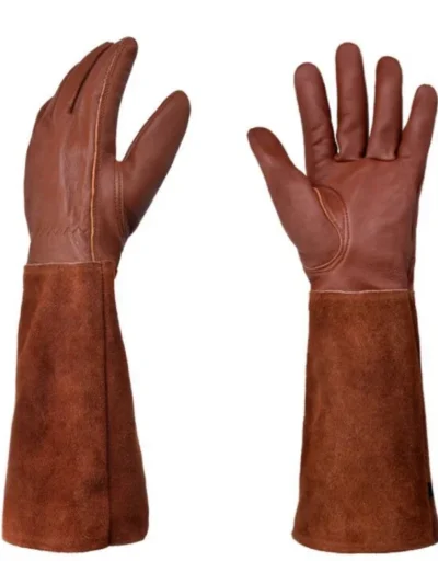 S-XL CowhideLong-tube Gardening Gloves Heavy-duty Gardening Rose Trim Spur-proof Long Sleeve Gloves Work Welding Gloves