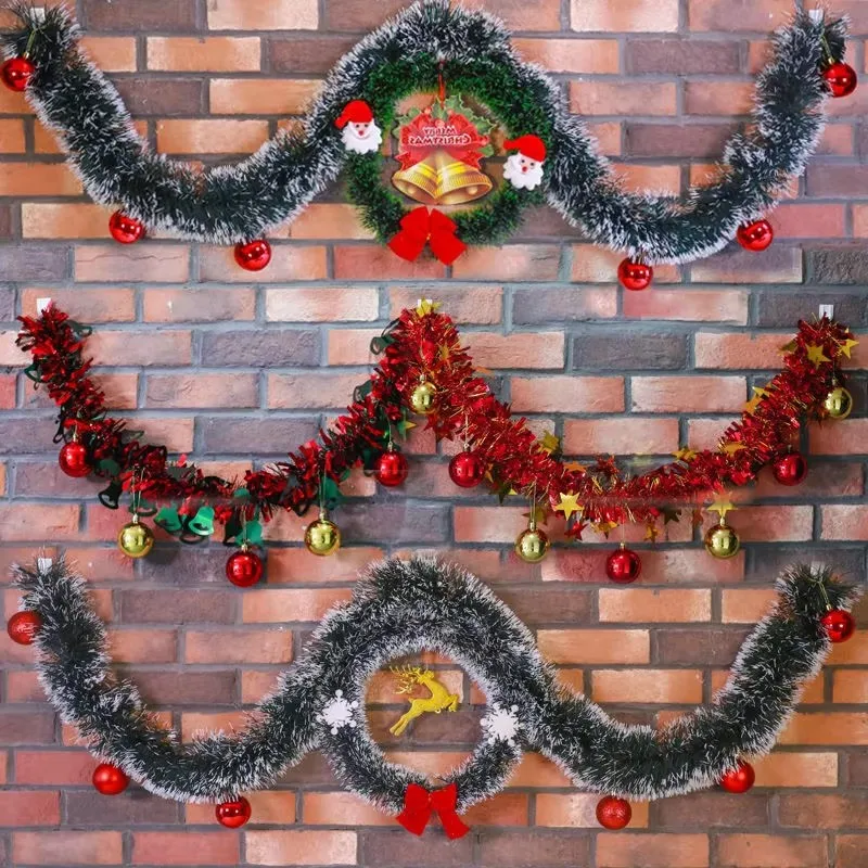 Christmas Wreath Rattan Set Wreaths For Doors Flower Garland Outdoor Home Decor