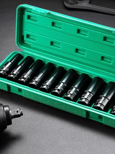 1/2Inch Drive 6-Point Impact Socket Set 10-Piece Metric Sizes 8-24m/10-24mm
