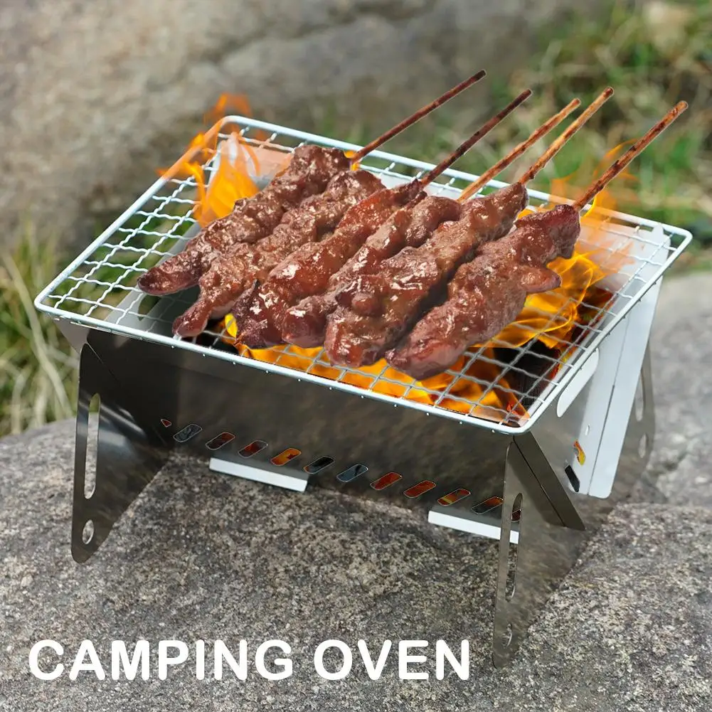 Stainless Steel Incinerator Grill BBQ Charcoal Stove Outdoor Equipment Portable Supplies Camping Stove Folding Picnic Kitch P2R4 - Image 2