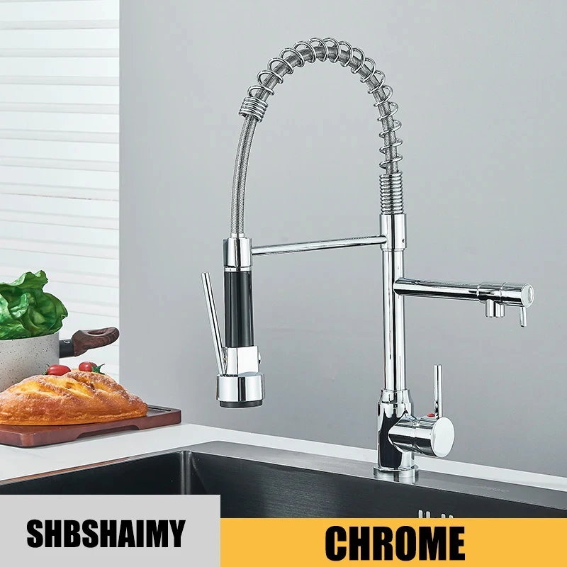 Black Kitchen Sink Faucet Pull Down Hot and Cold Water Mixer - Image 18