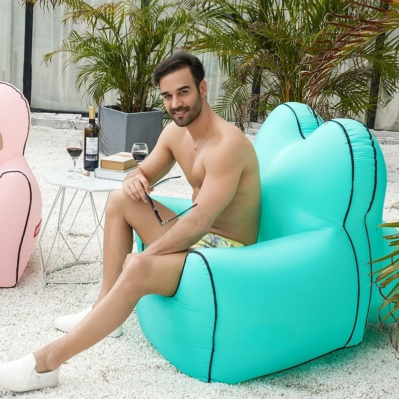 Inflatable Beach Seat Outdoor Inflatable Lounge Chair Waterproof Inflatable Chair Portable Beach Seating Picnic Camping Bean Bag - Image 3