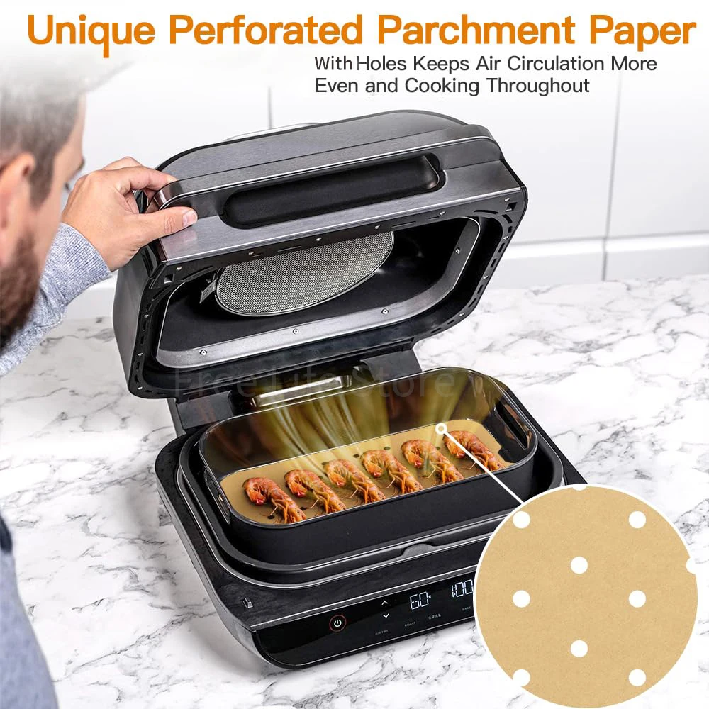 Air Fryer Disposable Liners Parchment Paper for Ninja Food Grill BBQ Baking Mat, 200pcs - Image 5