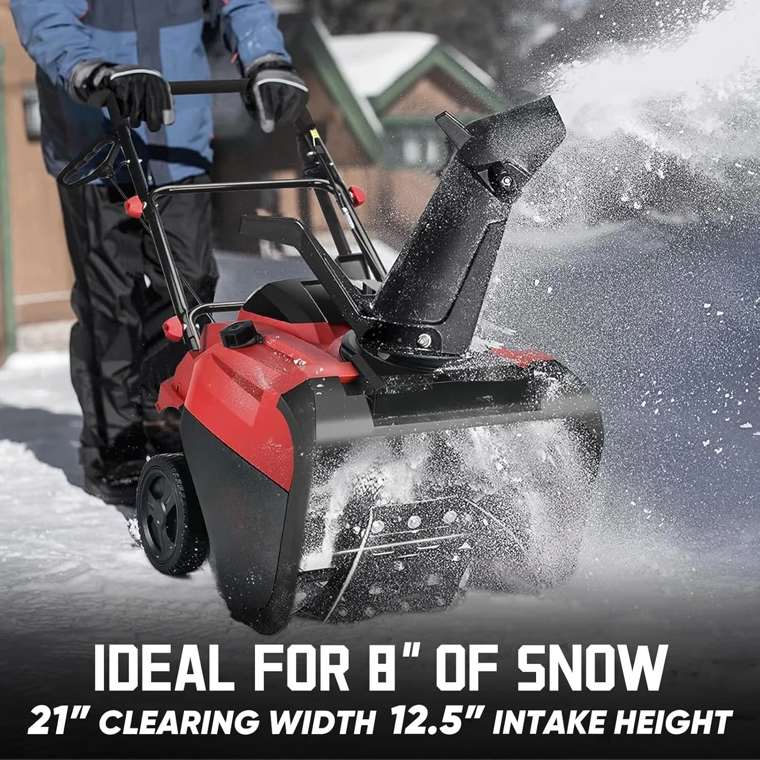 Single-Stage Gas Snow Blower with Electric Start, 21-Inch, 212cc 4-Stroke Engine, LED Light - Image 4