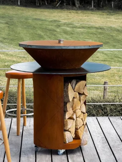 Heavy Duty Metal Grills BBQ Europe New Design Garden Kitchens Fire Pit Barbeque Corten Steel Outdoor Charcoal BBQ Grill