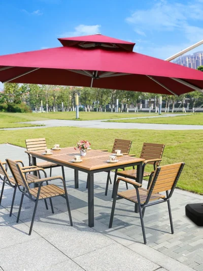Garden Sets outside beach garden parasols patio furniture set outdoor dining table chair with umbrella