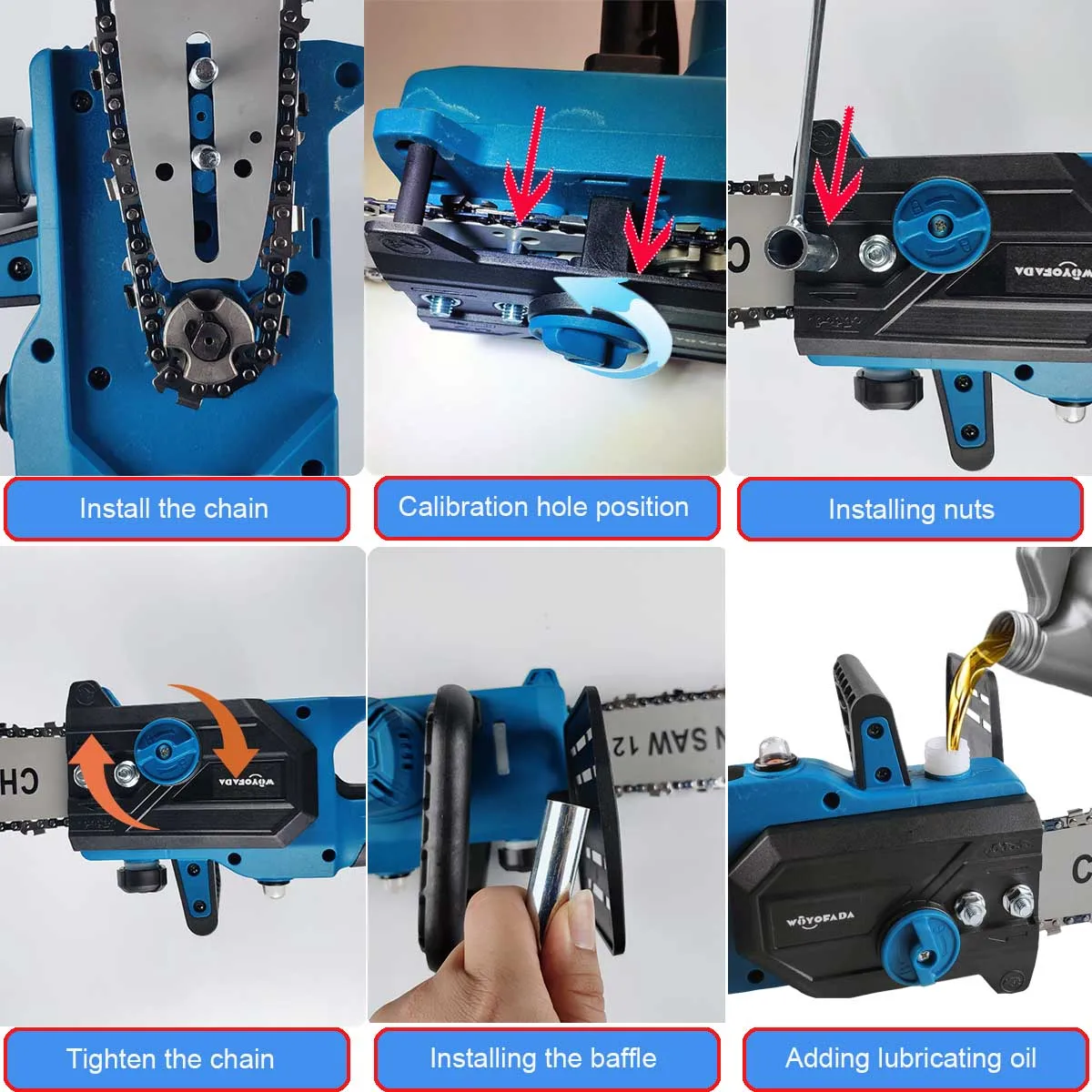 12 Inch Brushless Electric Chainsaw, Cordless For Makita battery - Image 5