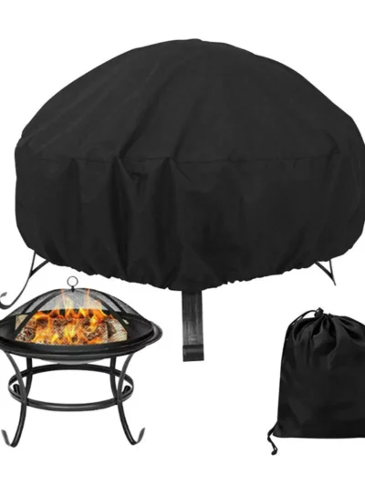 85x85x40cm Round Fire Pit Cover Lawn BBQ Fireplace Grill Covers Waterproof