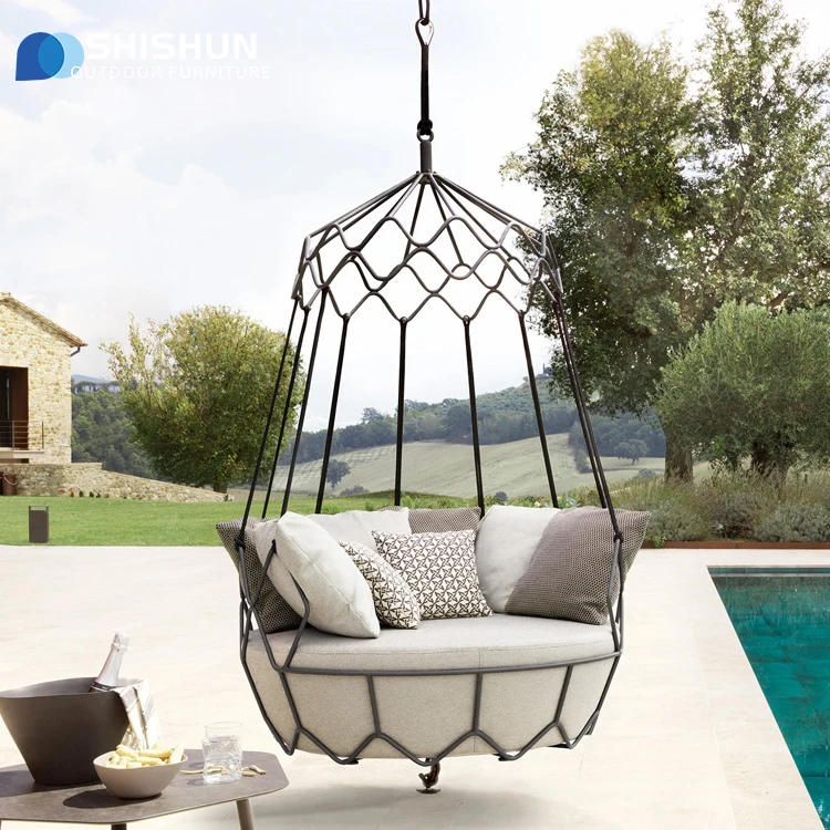 Outdoor garden patio hanging ceiling rocking chair egg chair furniture - Image 3