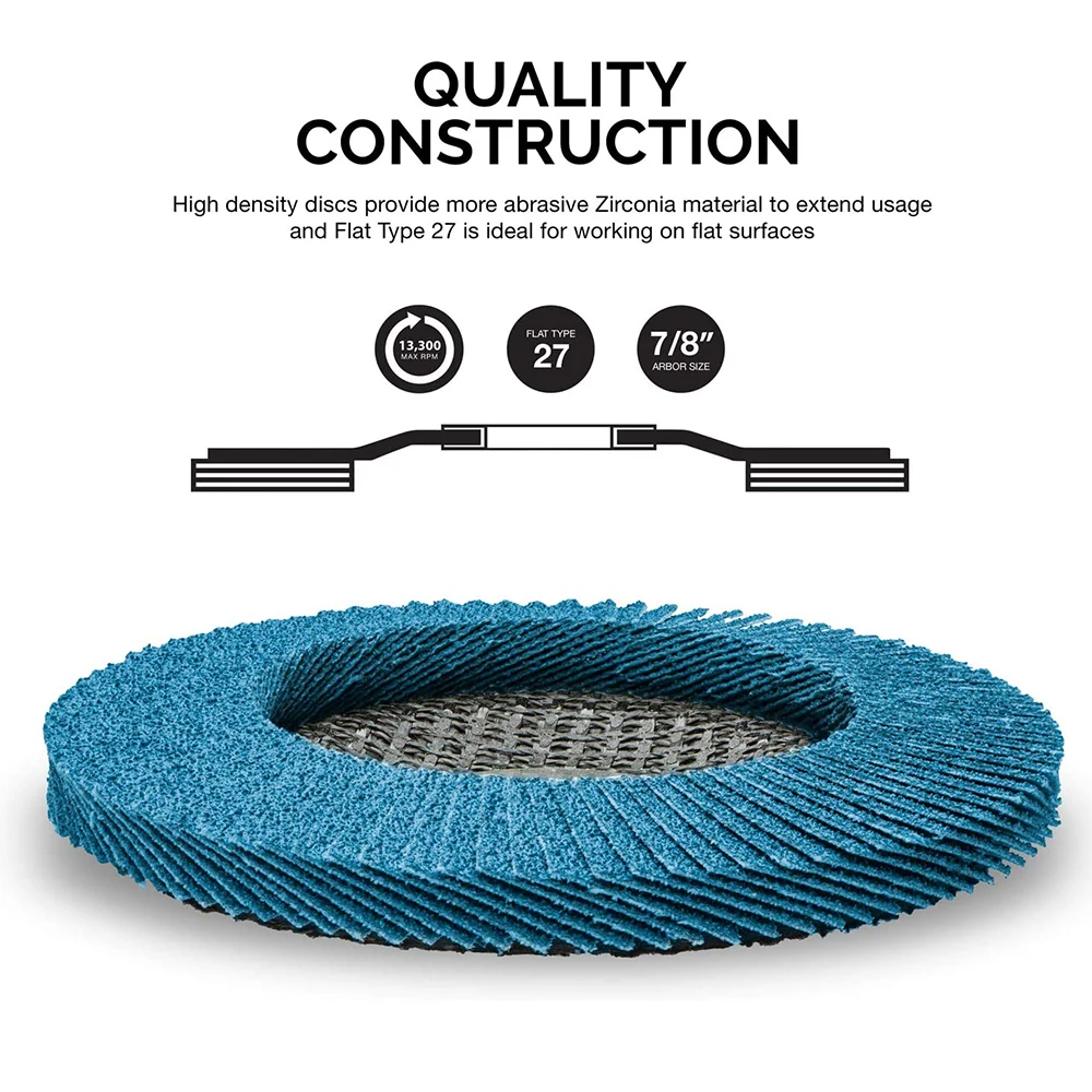 2/5/10pcs Flap Discs 115mm T27 Zirconia Grinding Wheels 40/60/80/120 Grit Professional Flap Discs Sanding For Angle Grinder - Image 4
