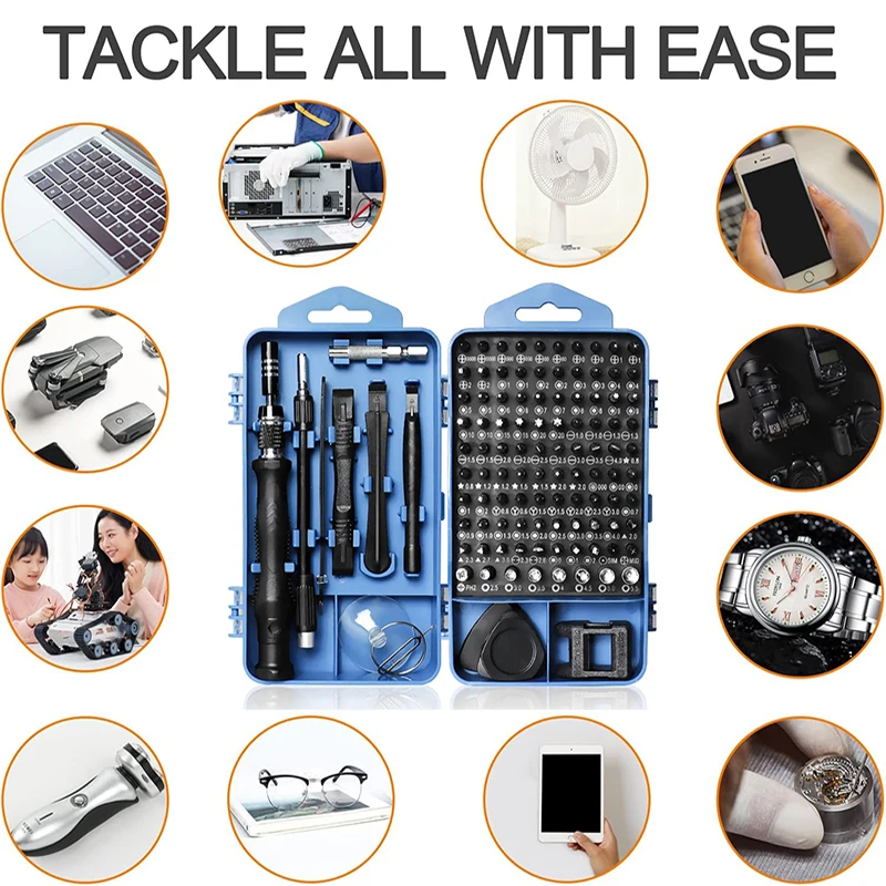 115/117 in 1 Precision Screwdriver Set Magnetic Hex Screw Driver Bits - Image 3