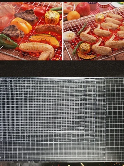 BBQ Mesh Net Barbecue Grill Grate Grid Stainless Steel Japanese Korean