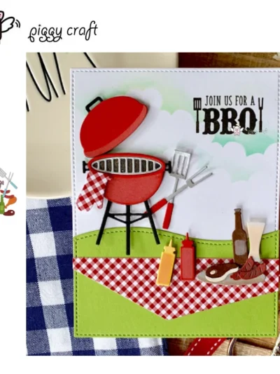 Piggy Craft metal cutting dies cut die mold Backyard BBQ grill Scrapbook paper craft knife mould blade punch stencils dies