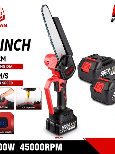 Brushless 8 Inch Electric Saw Automatic Oiler Handheld Garden Pruning Chainsaw Woodworking Tool for Makita 18V Battery