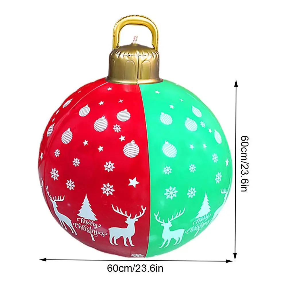 60cm Large PVC Christmas Balls Outdoor Lighted Inflatable Ornaments - Image 9
