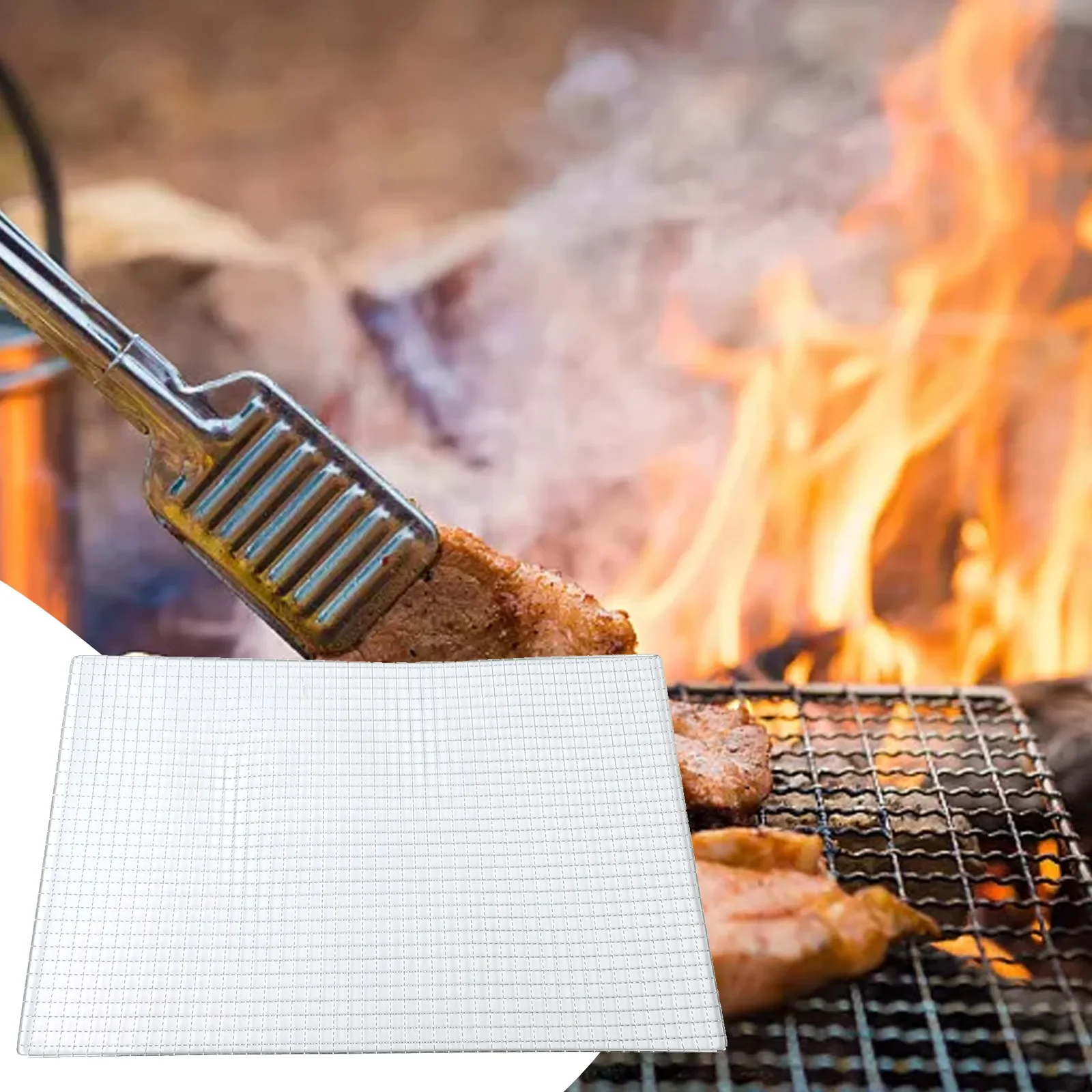 BBQ Grate Mesh Net Grill Grate Grid Grid Rack For Japanese Korean Grill Non Stick Grilling Mats Baking Net - Image 2