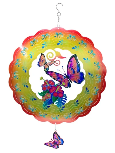 Butterfly Wind Spinners Outdoor 12Inch Garden Decor, For Hanging Patio Yard Decoration