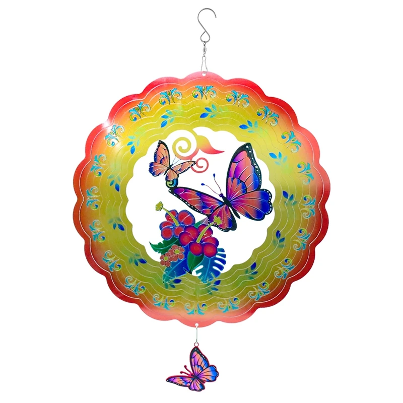 Butterfly Wind Spinners Outdoor 12Inch Garden Decor, For Hanging Patio Yard Decoration