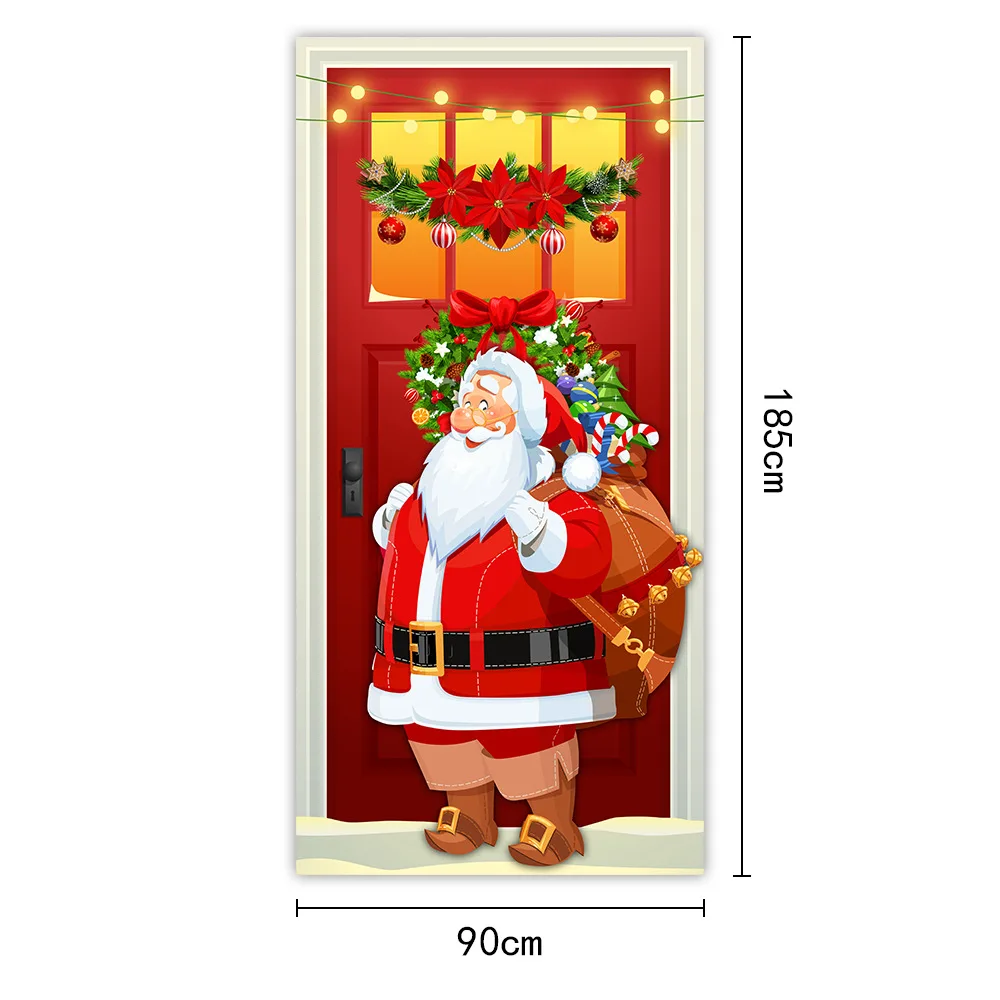 Christmas Door Cover Decorative Hanging Cloth Holiday Party Atmosphere - Image 12
