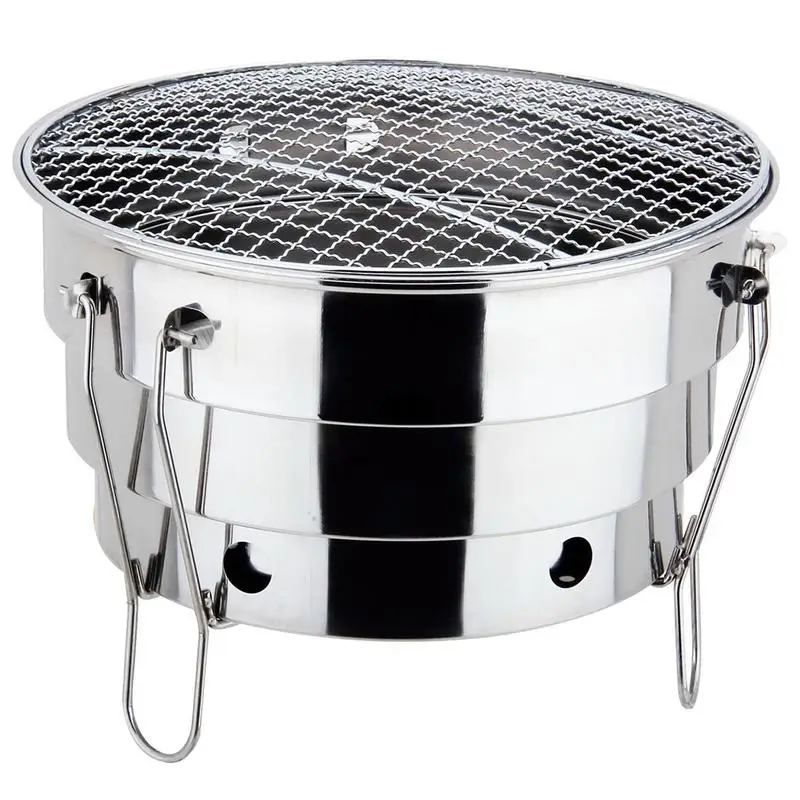 Portable Outdoor Stainless Steel Fire Pit BBQ Grill Charcoal Grill Burner
