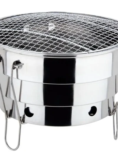 Portable Outdoor BBQ Grill Folding Split Stainless Steel Fire Pit Cooking Supplies Indoor Camping Picnic Charcoal Grill Burner