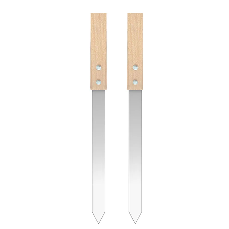 Kabob Skewers 23mm Wide 2mm Thin Kobide Skewers BBQ Skewers Stainless Steel Reusable for Grilling BBQ with Wooden Handles - Image 8