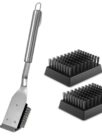 Grill Brush and Scraper, Wire BBQ Grill Brush for Outdoor Grill,16.5” Cleaning BBQ Accessories, Safe Cleaner  Brush